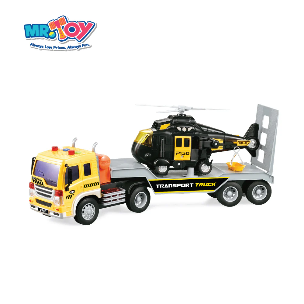 (MR. TOY) City Service Series Transport Truck Inertial Motion Toy with Light & Sound - Image 3