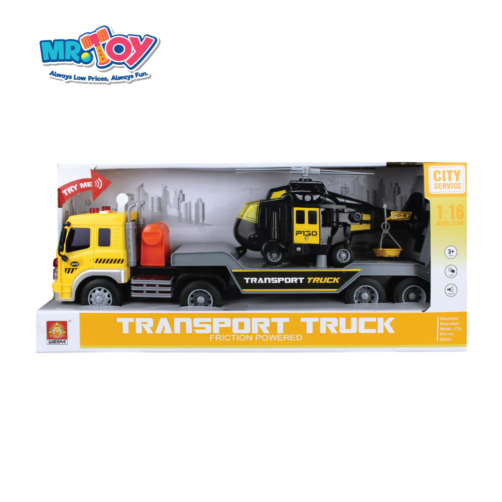 (MR. TOY) City Service Series Transport Truck Inertial Motion Toy with Light & Sound - Image 4