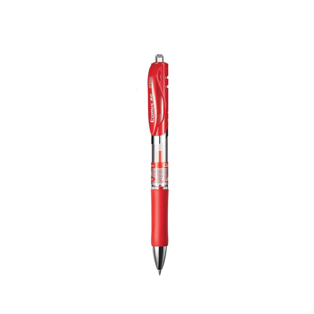 COMIX 0.5 Auto-Click Gel Pen Red (20 pieces) - Image 3