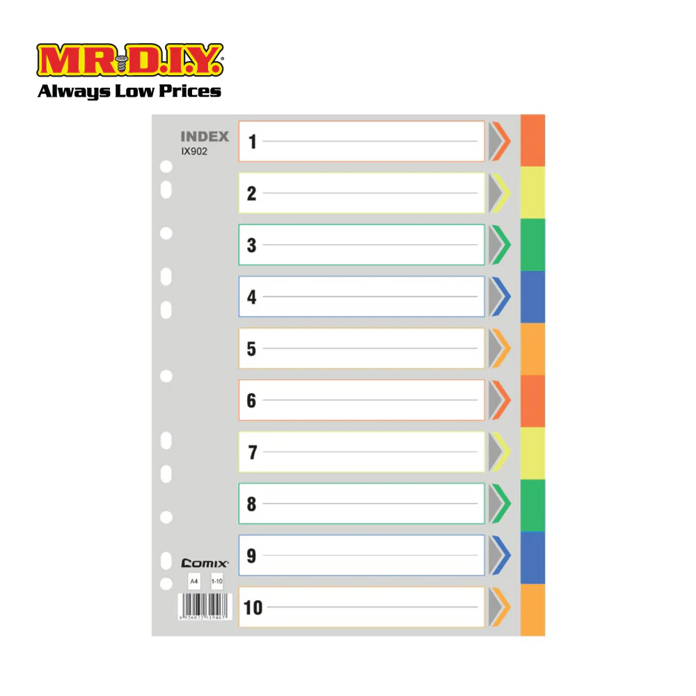 COMIX A4 Index Divider Paper (10 pieces) - Image 2