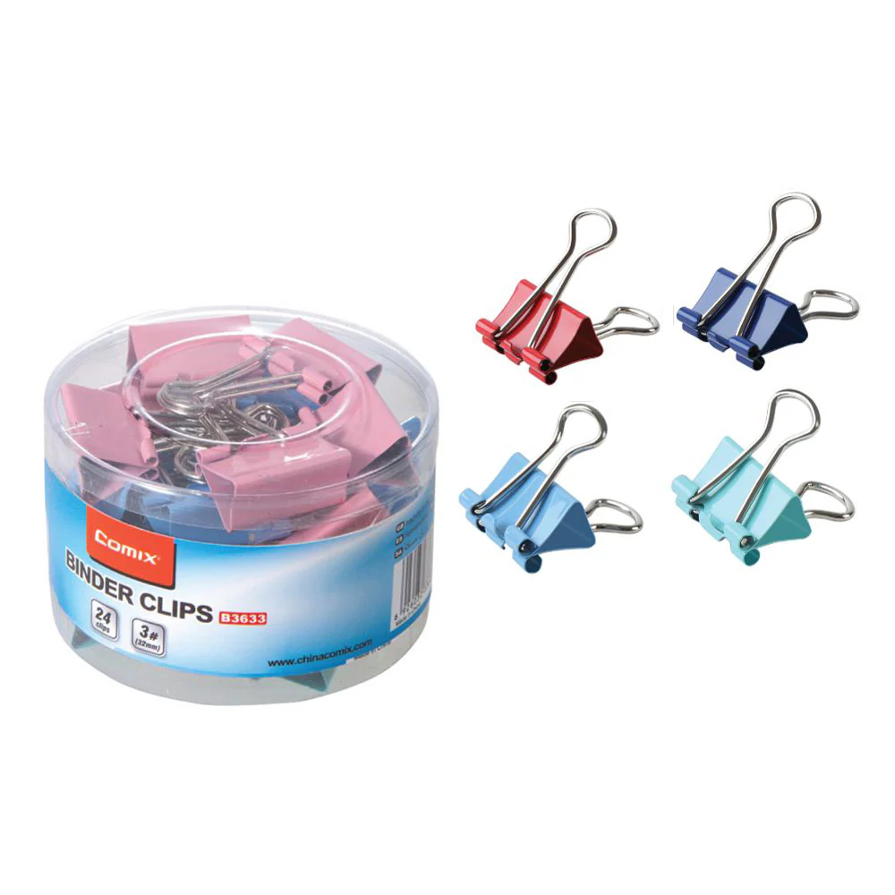 COMIX Color Binder Clips (24 pieces)(32mm) - Image 4