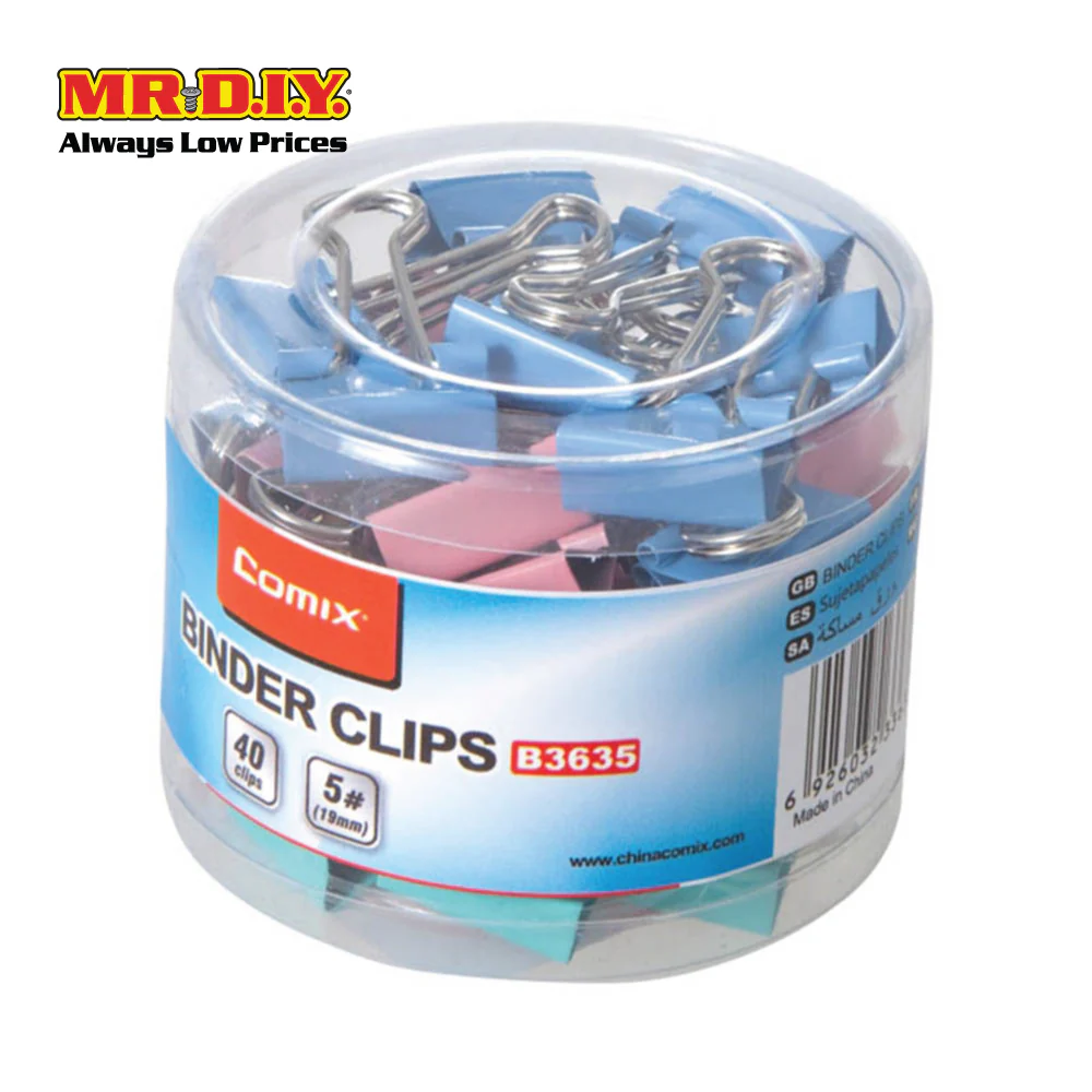 COMIX Color Binder Clips (40 pieces)(19mm) - Image 3