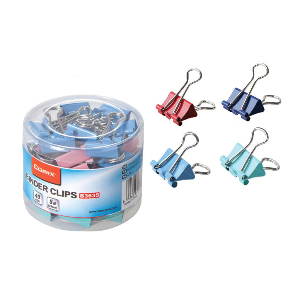 COMIX Color Binder Clips (40 pieces)(19mm) - Image 4