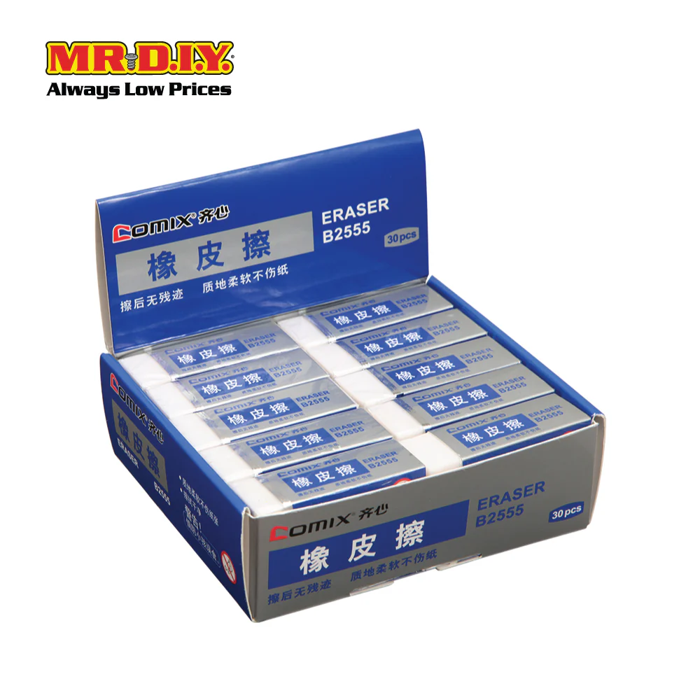 (MR.DIY) COMIX Soft White Eraser (30 pieces) (54 x 19 x 11mm) - Image 4