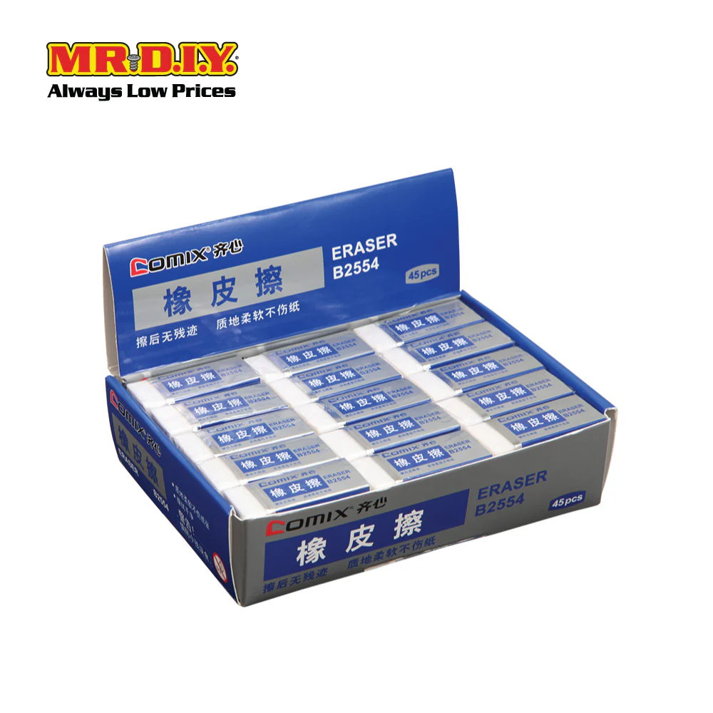 (MR.DIY) COMIX Soft White Eraser (45 pieces) (42 x 17 x 10mm) - Image 4