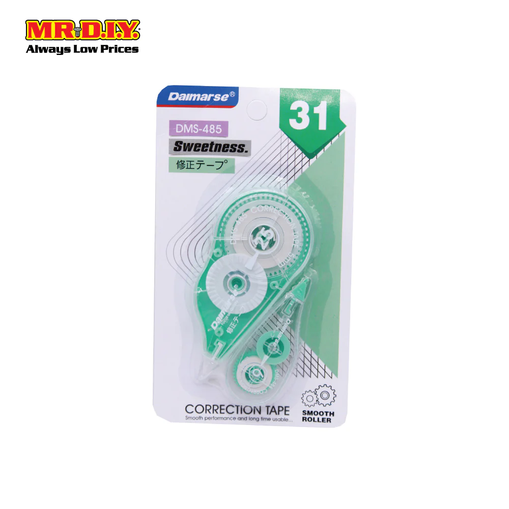 (MR.DIY) DAIMARSE Smooth Roller Correction Tape - DMS-486 (1 + 1 Jumbo & Mini Set) - Image 5