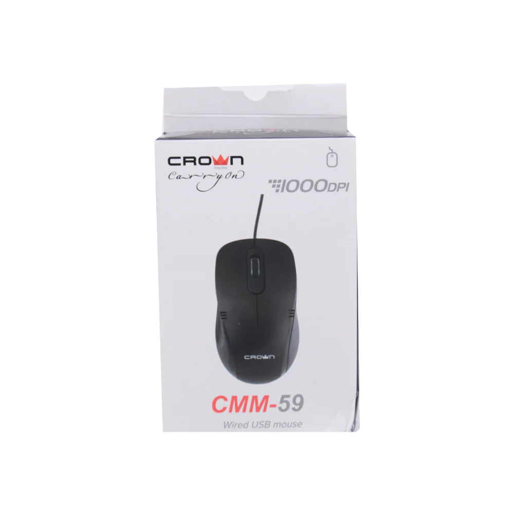CROWN Wired USB Mouse CMM-59 1000DPI - Image 3