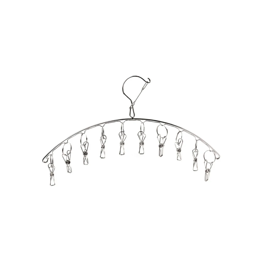 (MR.DIY) Curved 10 Clips Stainless Steel Drying Hanger (9cm) - Image 3