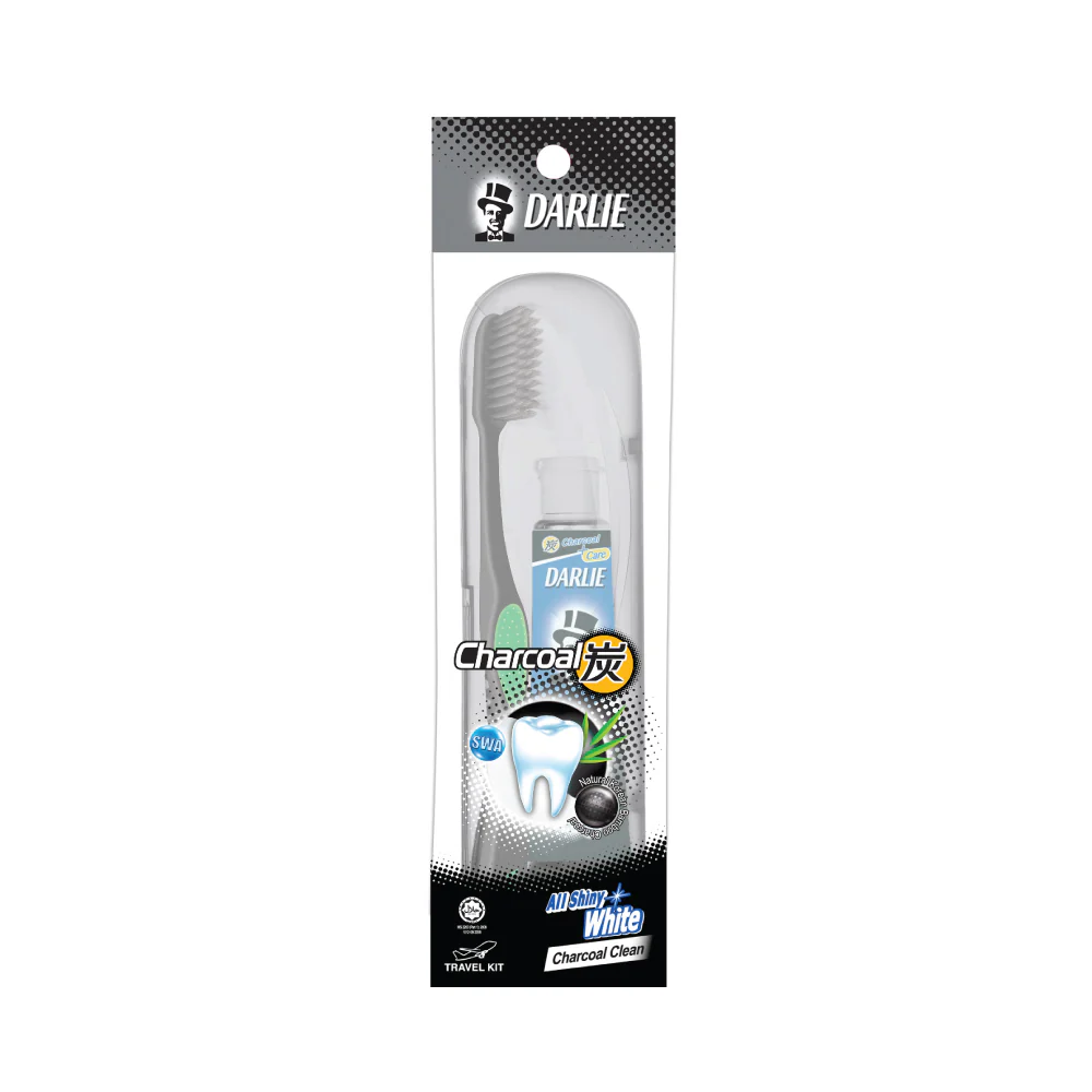 (MR.DIY) DARLIE All Shiny White Charcoal Travel Kit (40g) - Image 3