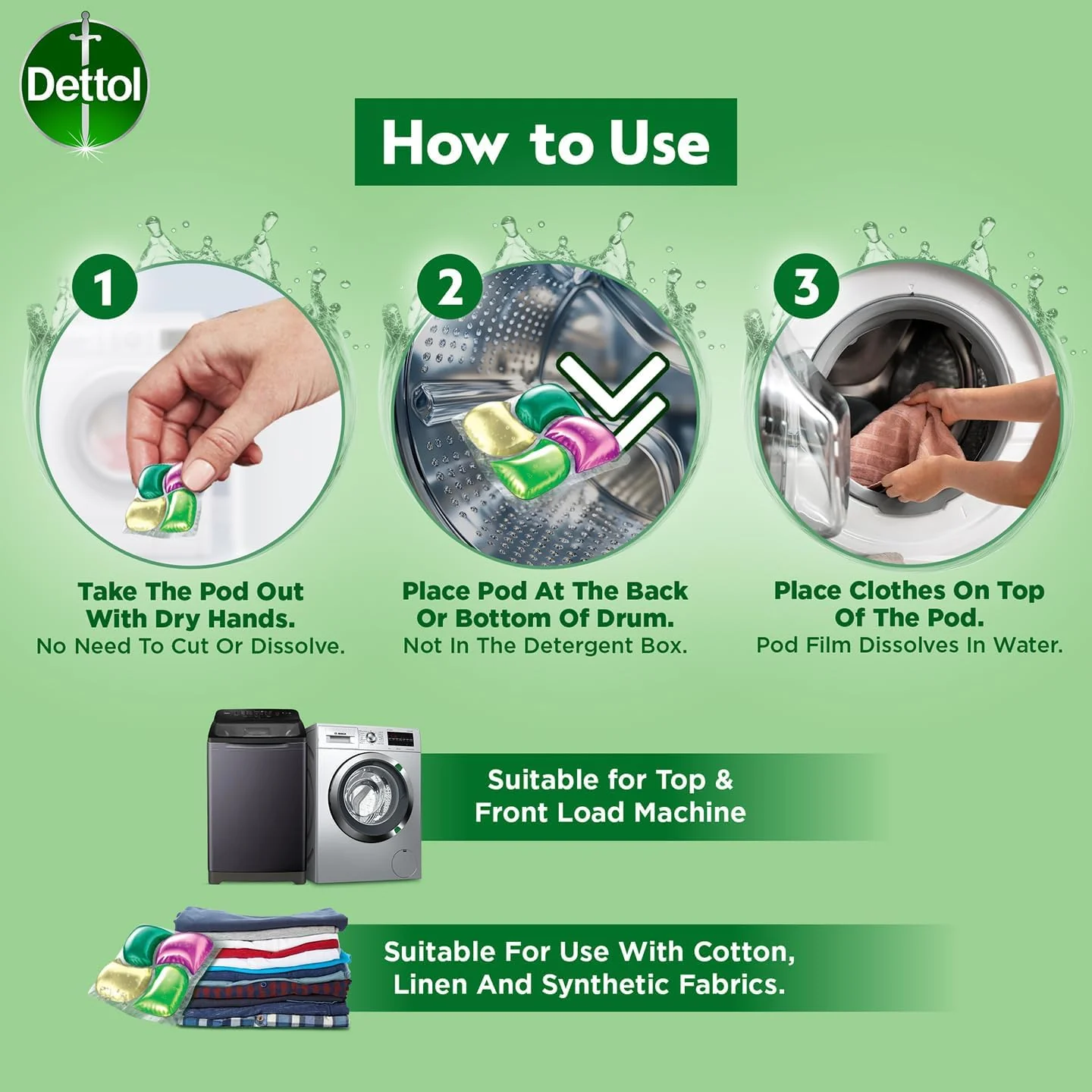 DETTOL All-in-One Antibacterial Laundry Pro Pod (56 pcs) - Image 4