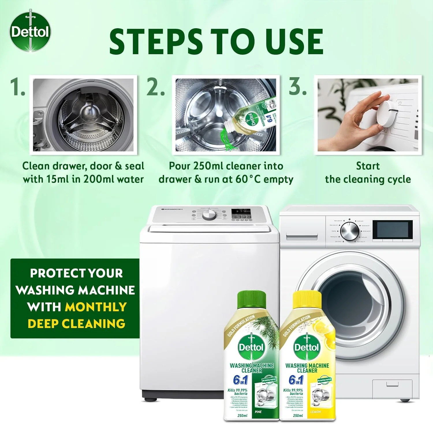DETTOL Washing Machine Cleaner (250ml) - Image 5