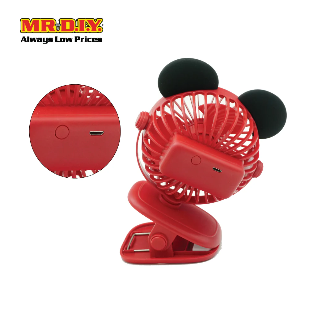 Disney Mickey USB Rechargeable Clip Fan (500mAh) - Image 3
