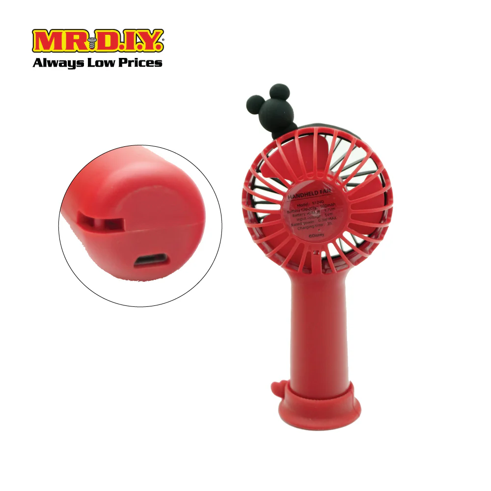 Disney Mickey USB Rechargeable Handheld Fan (500mAh) - Image 3