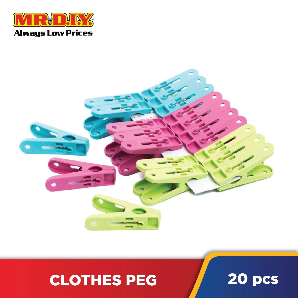 ELIANWARE Multi-Colour Plastic Clothes Pegs (20pcs) - Image 4
