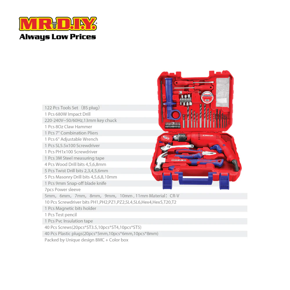 EMTOP 122 Pcs Tools Set EEDK12201-3 - Image 2