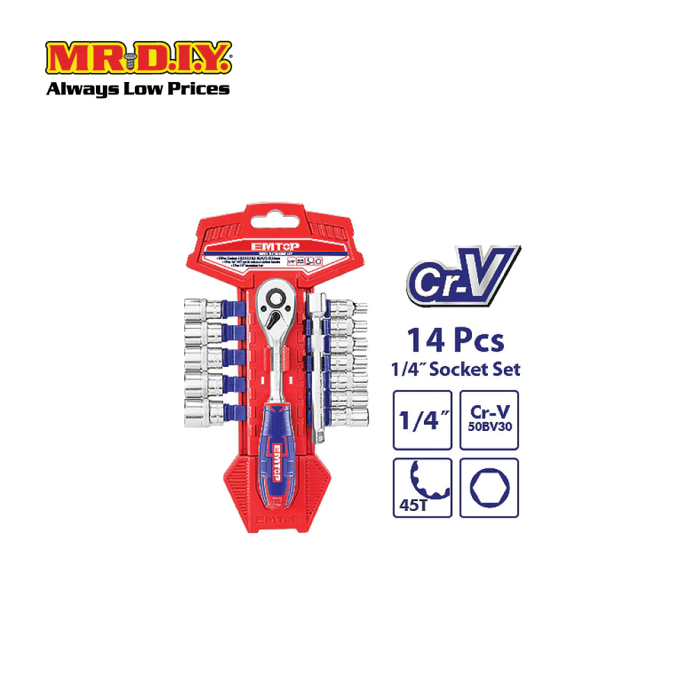 [PRE-ORDER] EMTOP 14 Pcs 1/4" Socket Set ESKT14141 - Image 3