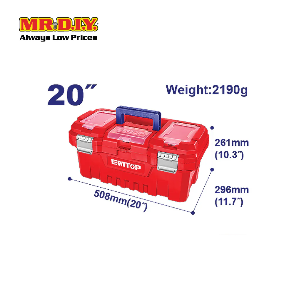 [PRE-ORDER] EMTOP 20" Plastic Tool Box EPBX2002 - Image 3