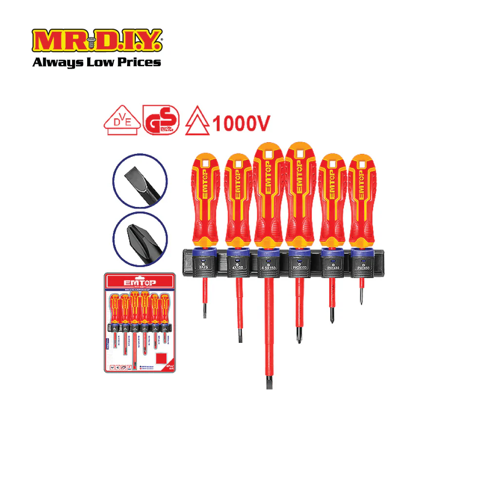 [PRE-ORDER] EMTOP 6 Pcs Insulated Screwdriver Set ESSTJS061 - Image 3