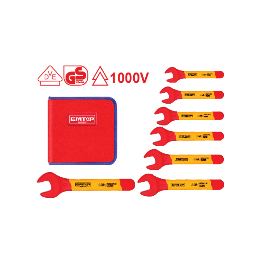 [PRE-ORDER] EMTOP 7 Pcs Insulated Open End Spanners Set EKISPA0701 - Image 2