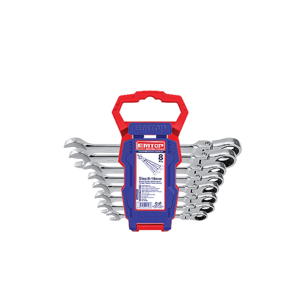 [PRE-ORDER] EMTOP 8 Pcs Flexible Ratchet Spanner Set ECSS10803 - Image 2