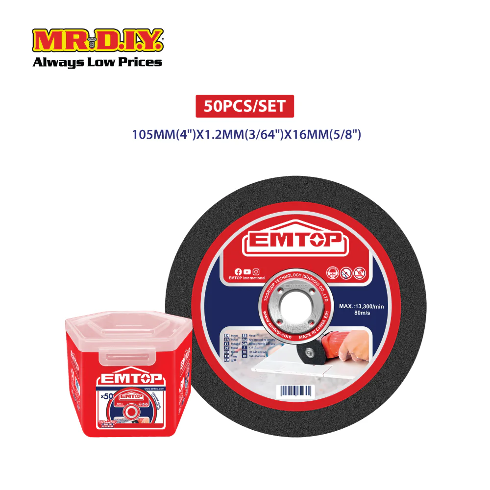 EMTOP Abrasive Metal Cutting Disc Set EACD1010550 - Image 4