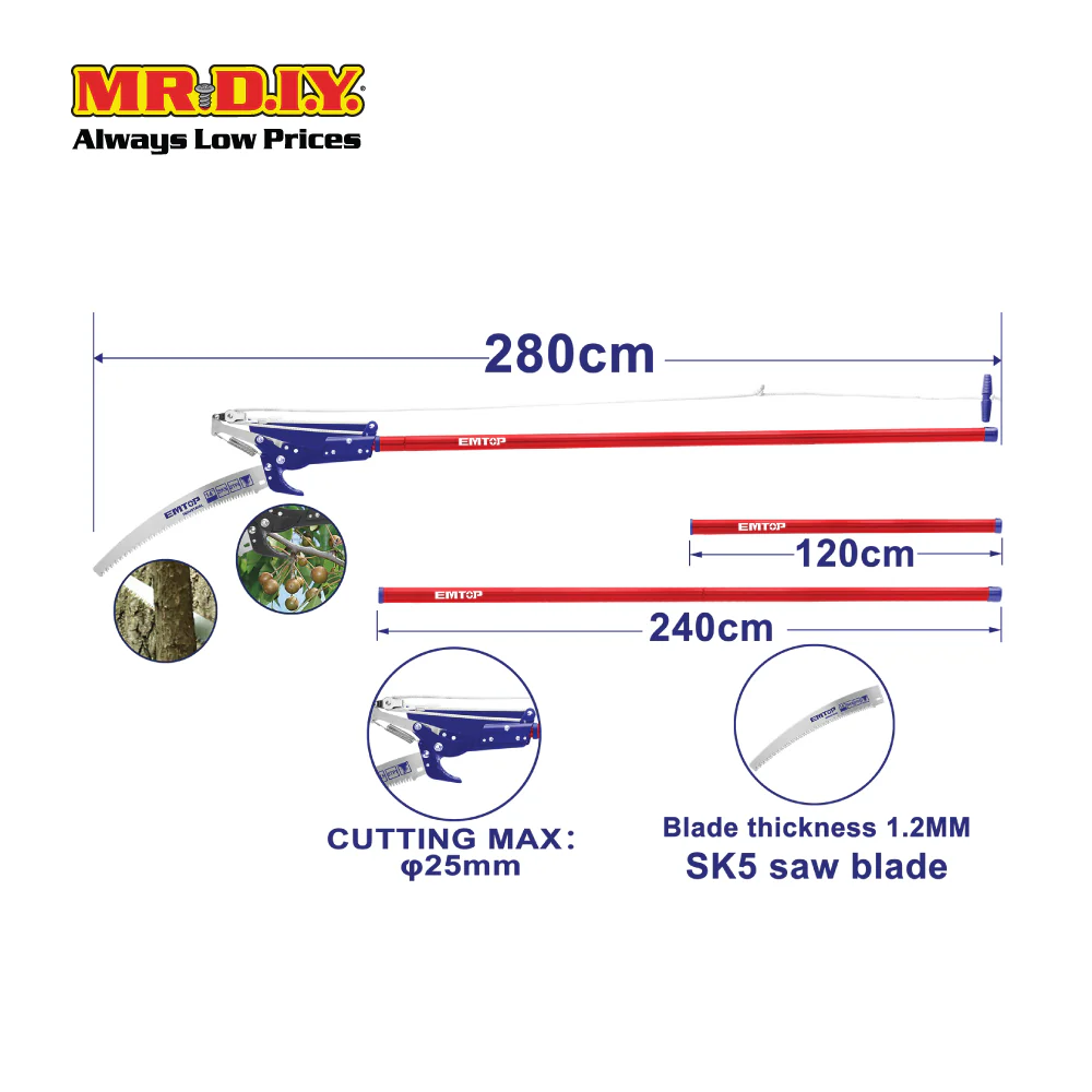 [PRE-ORDER] EMTOP Extendable Pole Saw & Pruner EPSR252804 EPSR252804 - Image 3