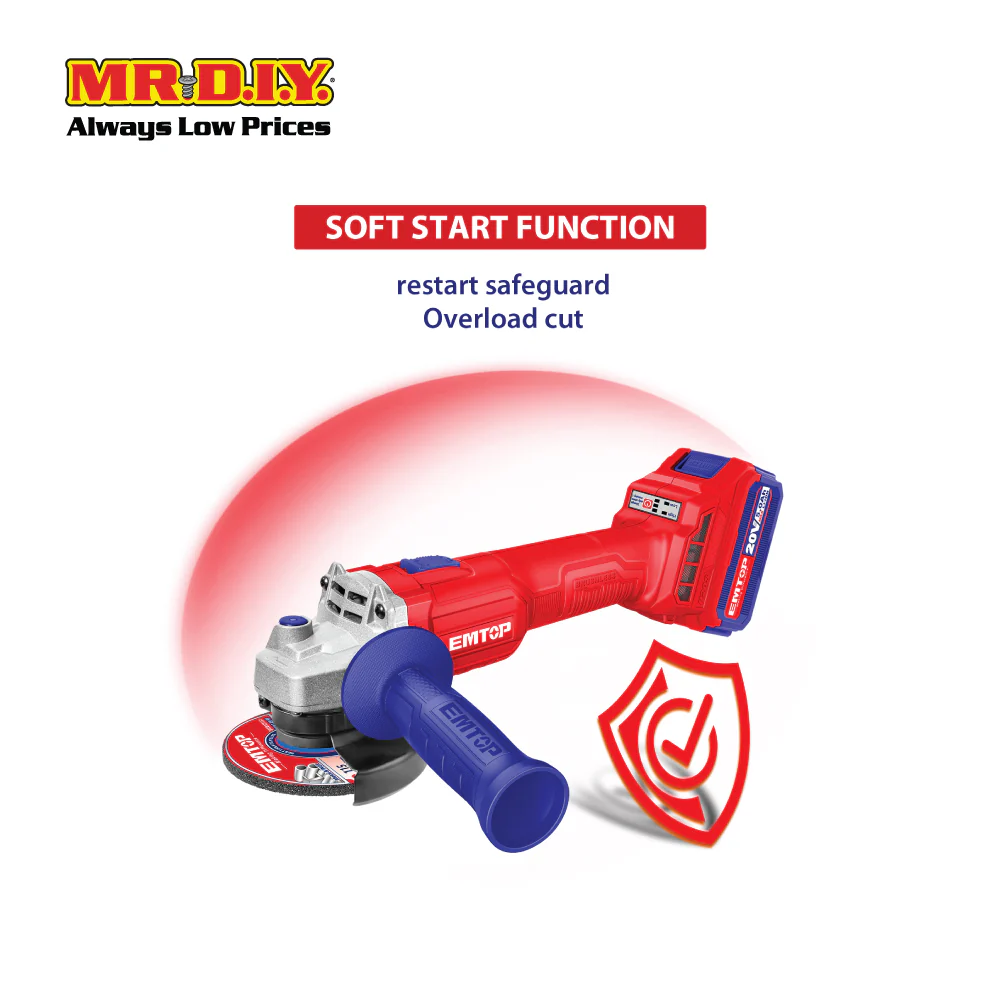 EMTOP Lithium-Ion Angle Grinder ELAG201072-3 - Image 6