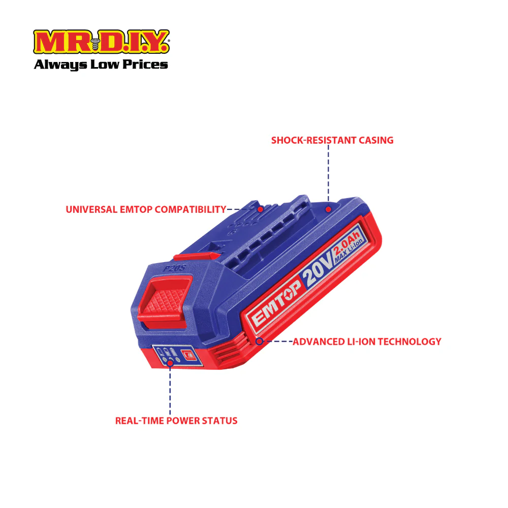 EMTOP Lithium-Ion Battery Pack 2.0Ah EBPK20011 - Image 6