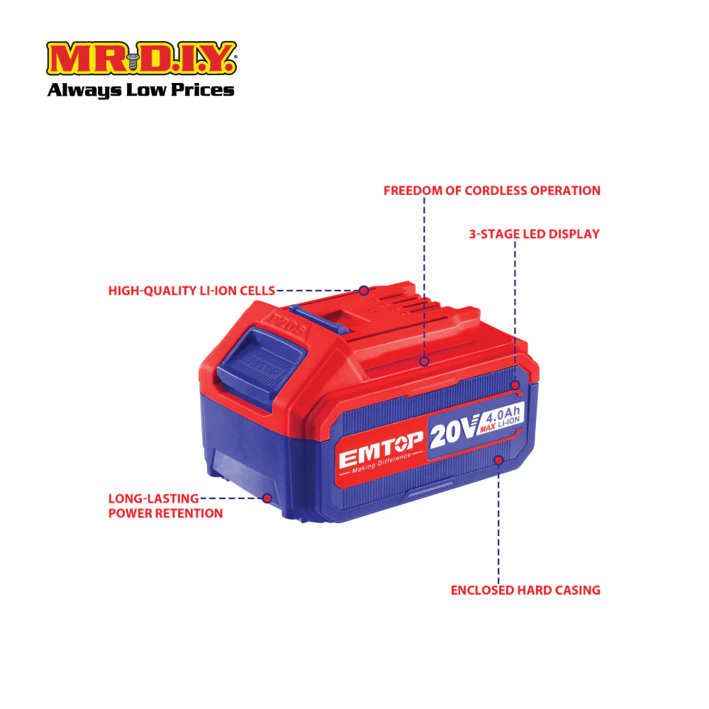 EMTOP Lithium-Ion Battery Pack 4.0Ah EBPK2002 - Image 3