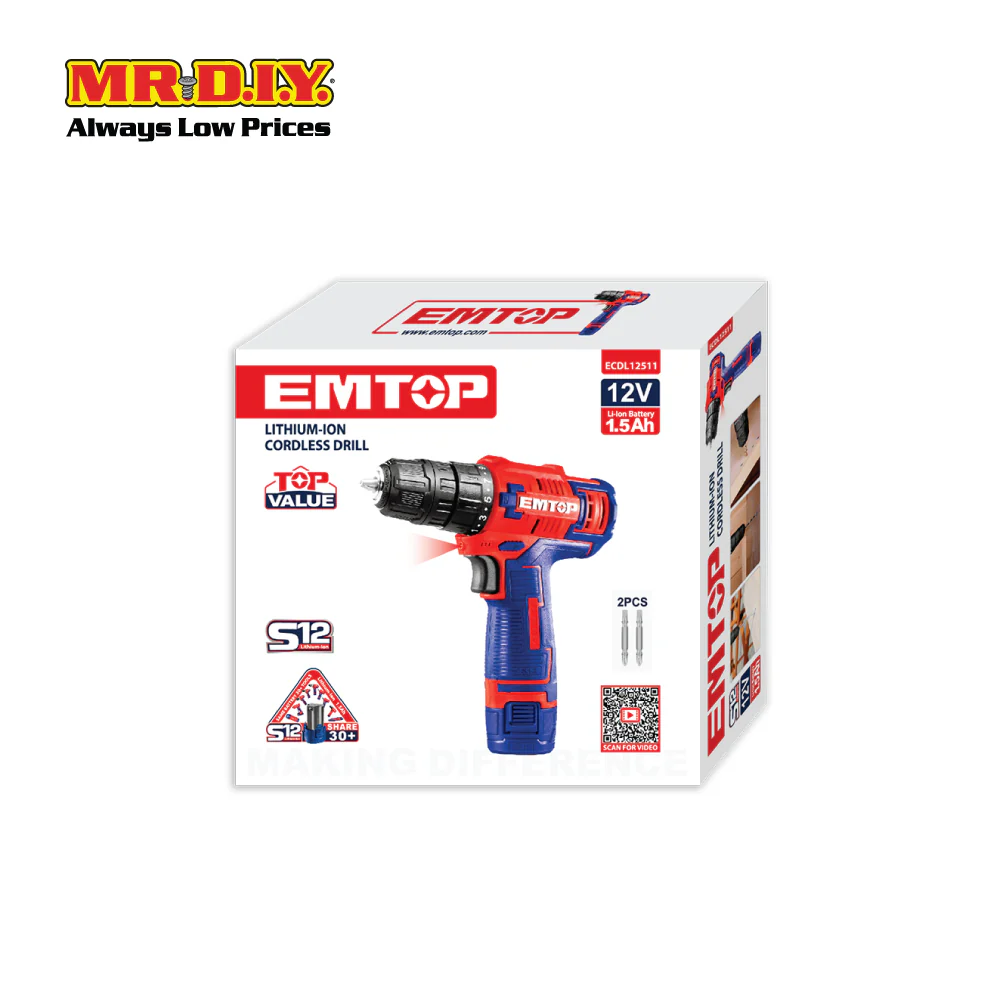 [PRE-ORDER] EMTOP Lithium-Ion Cordless Drill ECDL12511-3 - Image 3