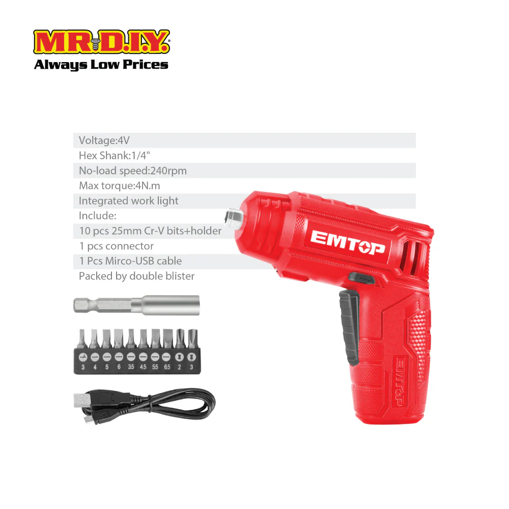 EMTOP Lithium-Ion Cordless Screwdriver ECSR0402 - Image 5