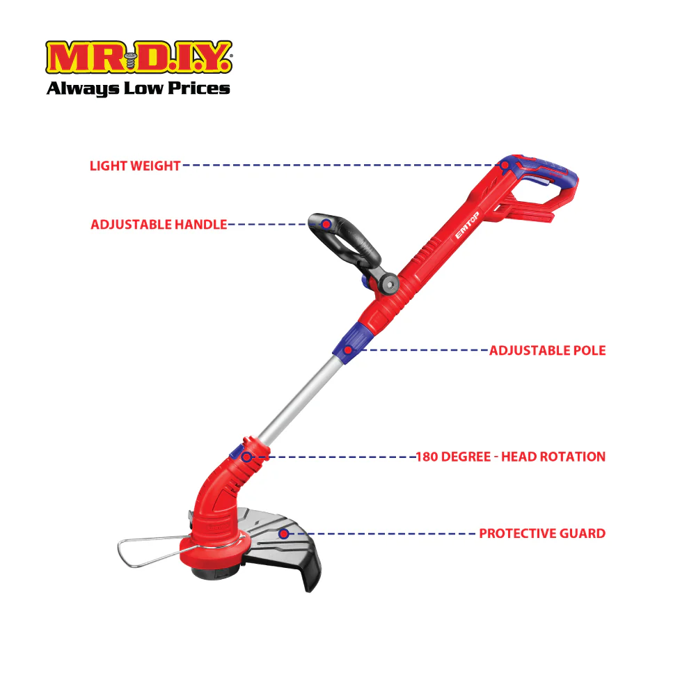 EMTOP Lithium-Ion Grass Trimmer ELGT20018-3 - Image 4