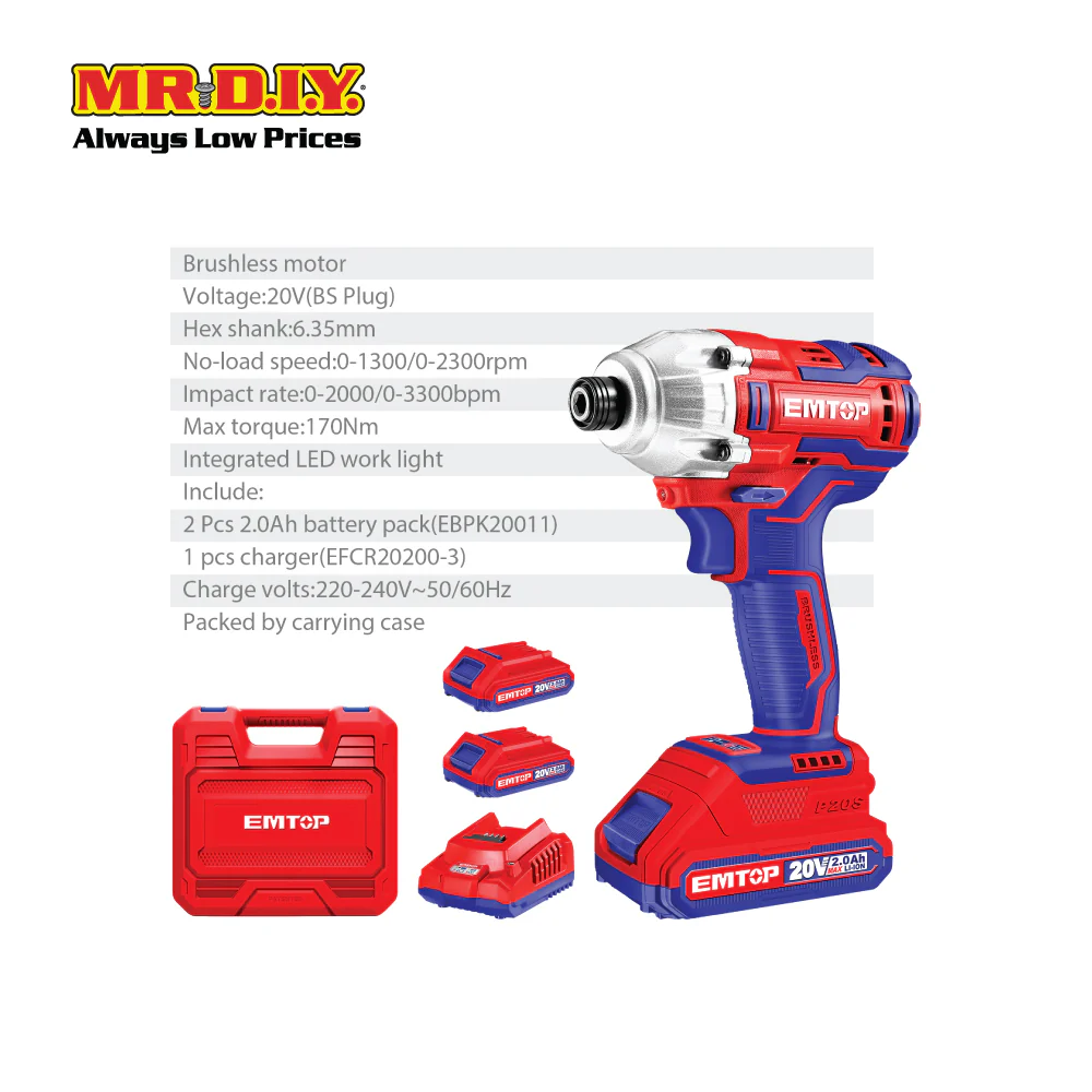 EMTOP Lithium-Ion Impact Driver ECDLIR2017-3 - Image 3