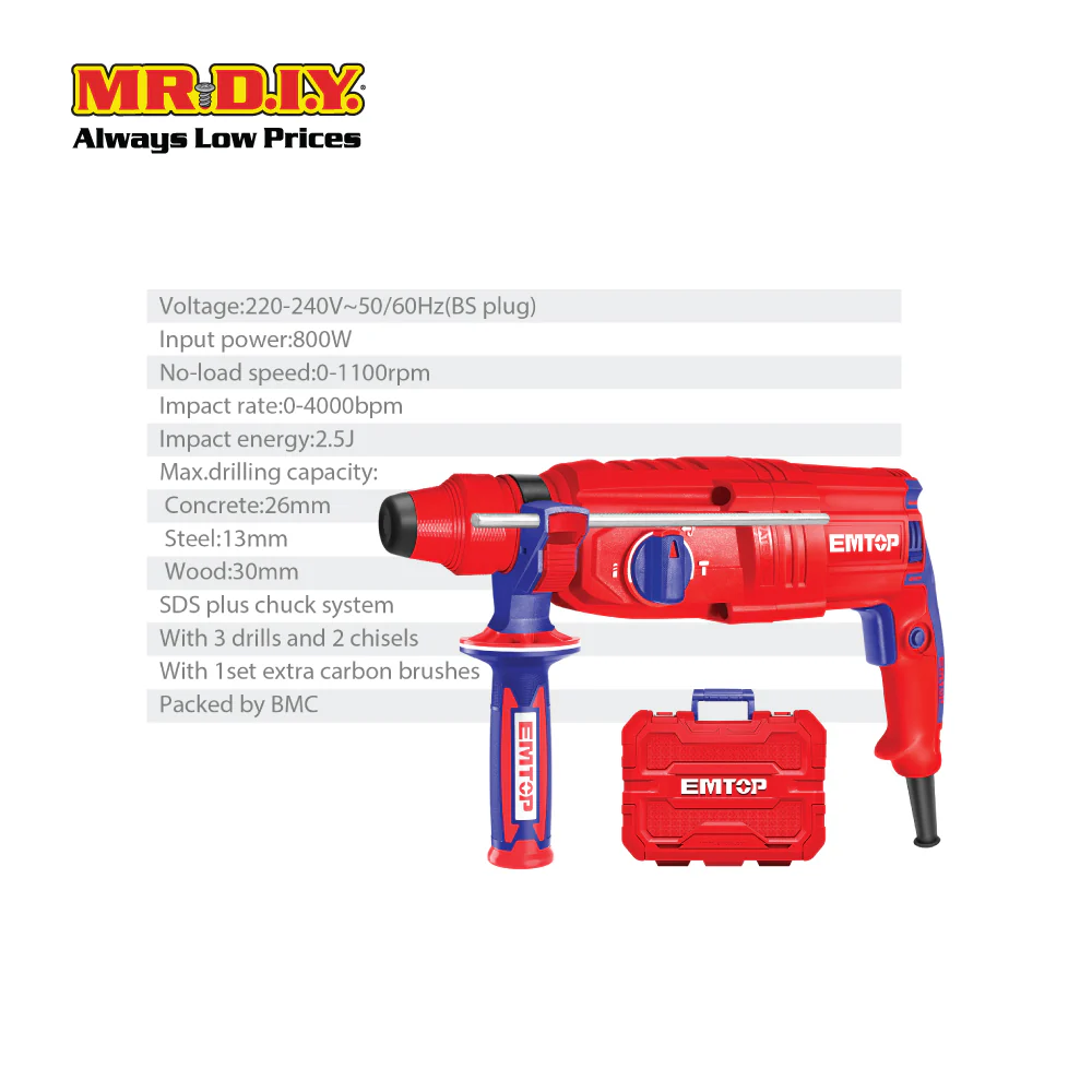 EMTOP Rotary Hammer ERHRL801-3 - Image 4