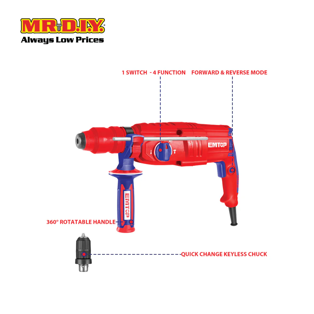 EMTOP Rotary Hammer ERHRL802-3 - Image 5