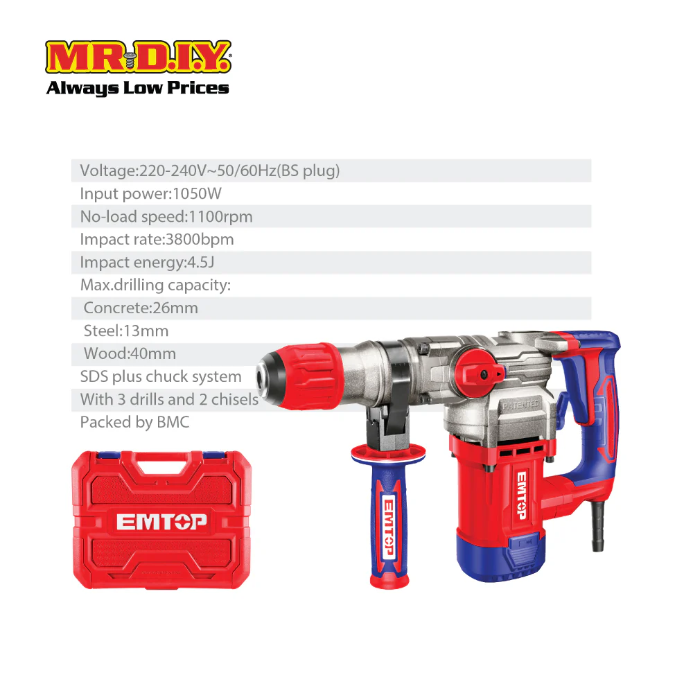 EMTOP Rotary Hammer ERHRP1052-3 - Image 3