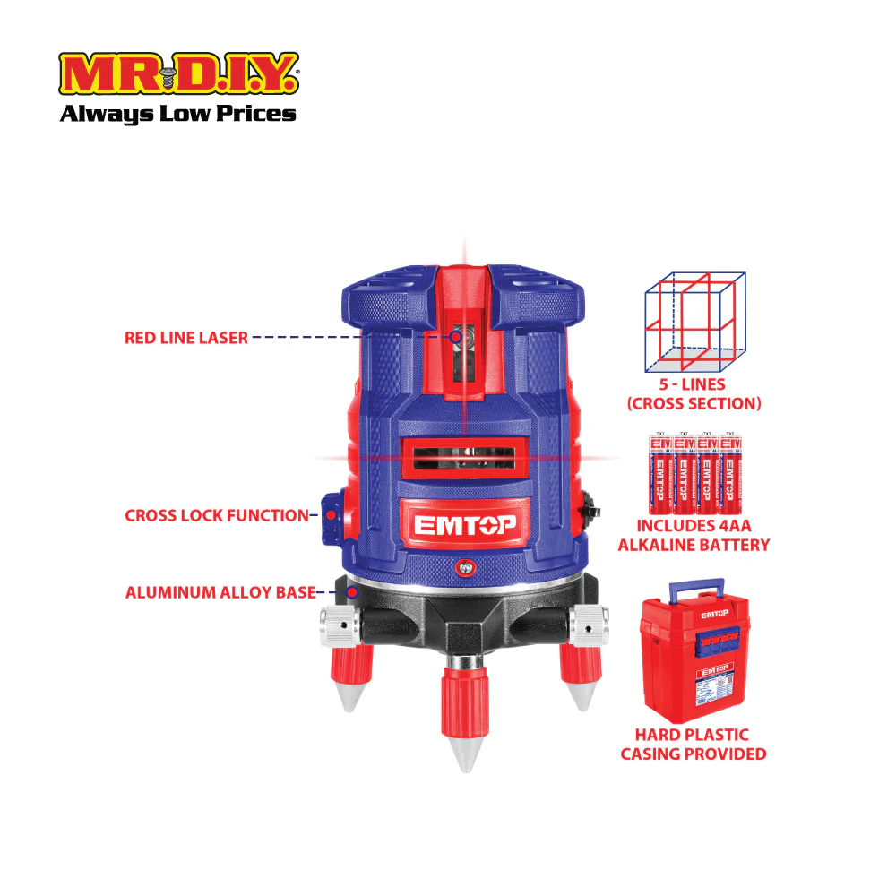 EMTOP Self-Leveling Line Laser(Red laser beams)  - ESLE53001 - Image 4