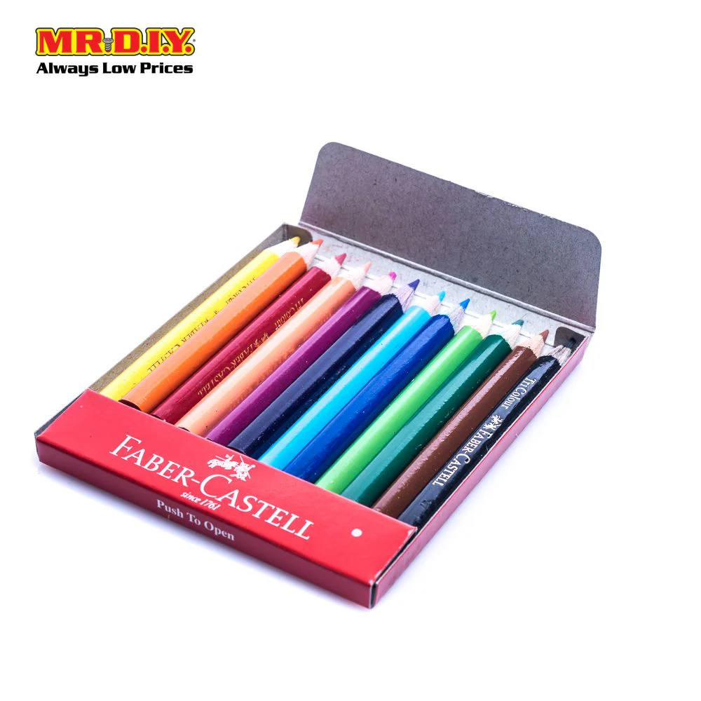 FABER-CASTELL 12 Short Tri Colour Pencils - Image 2