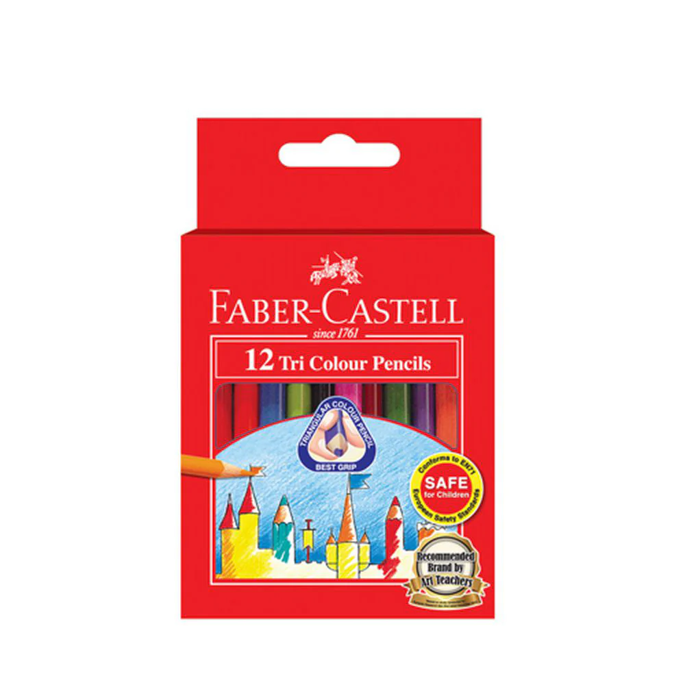 FABER-CASTELL 12 Short Tri Colour Pencils - Image 3
