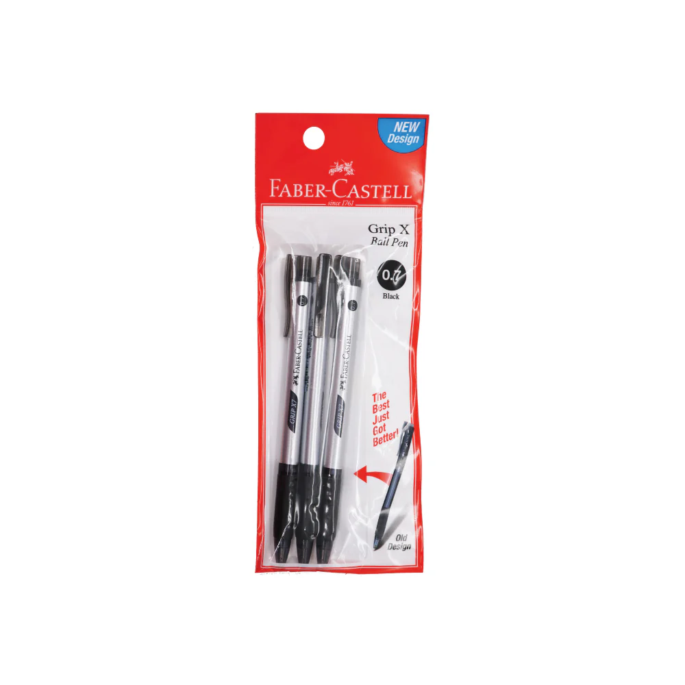 (MR.DIY) Faber Caster Black Colour Grip X7 Ball Pen 0.7mm (3pcs) - Image 4