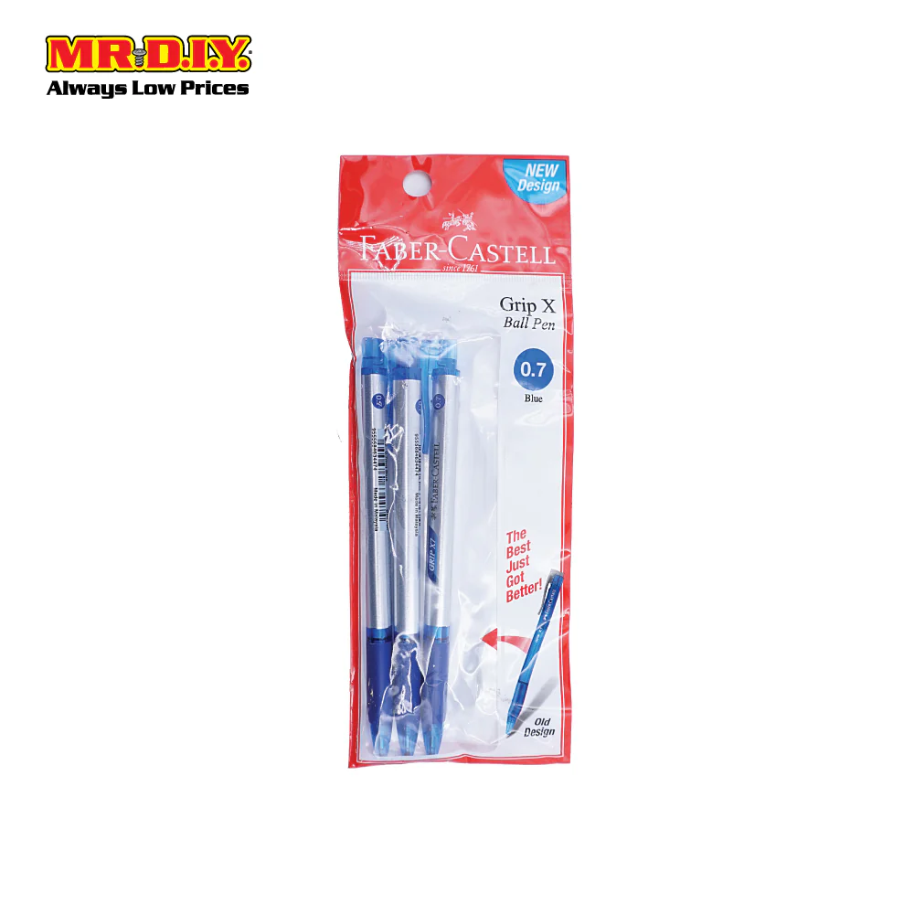 (MR.DIY) Faber Caster Blue Colour Grip X7 Ball Pen 0.7mm (3pcs) - Image 3