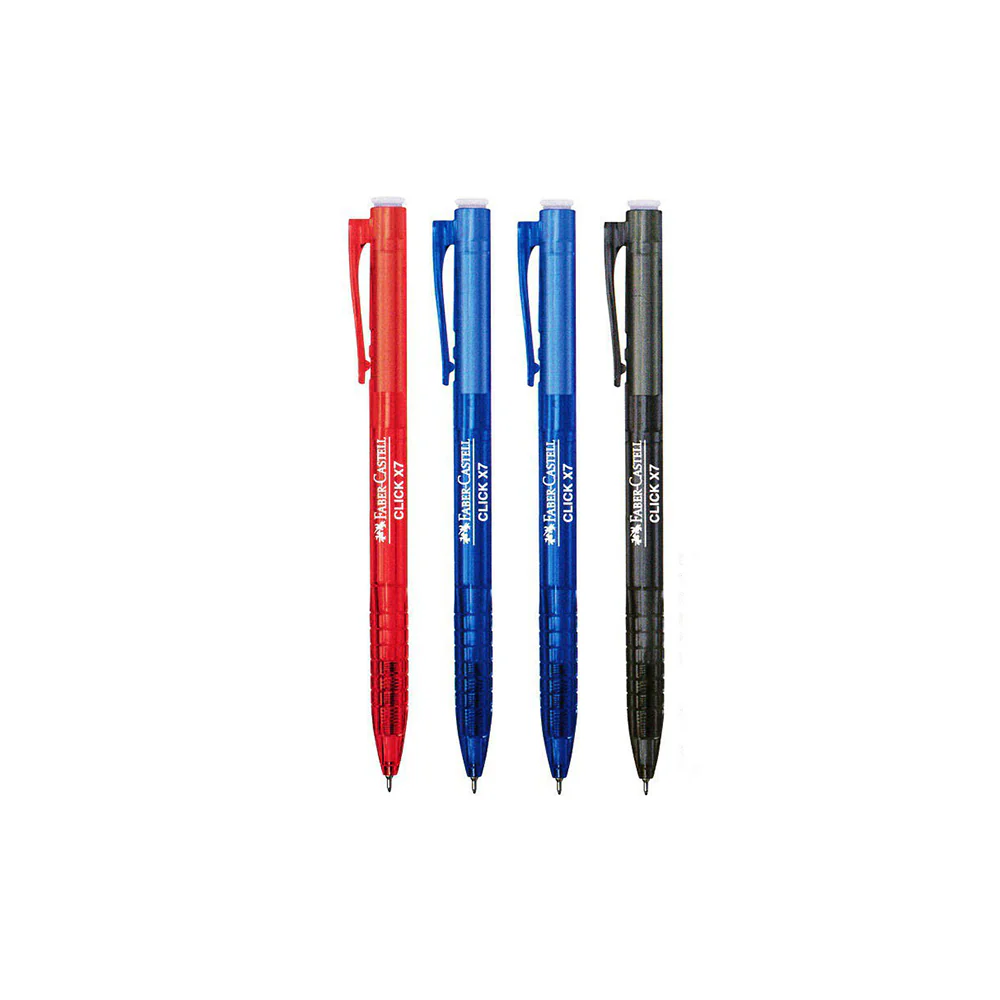 FABER CASTELL Click X7 Ballpoint Pen - Mix 0.7mm (4pcs) - Image 4