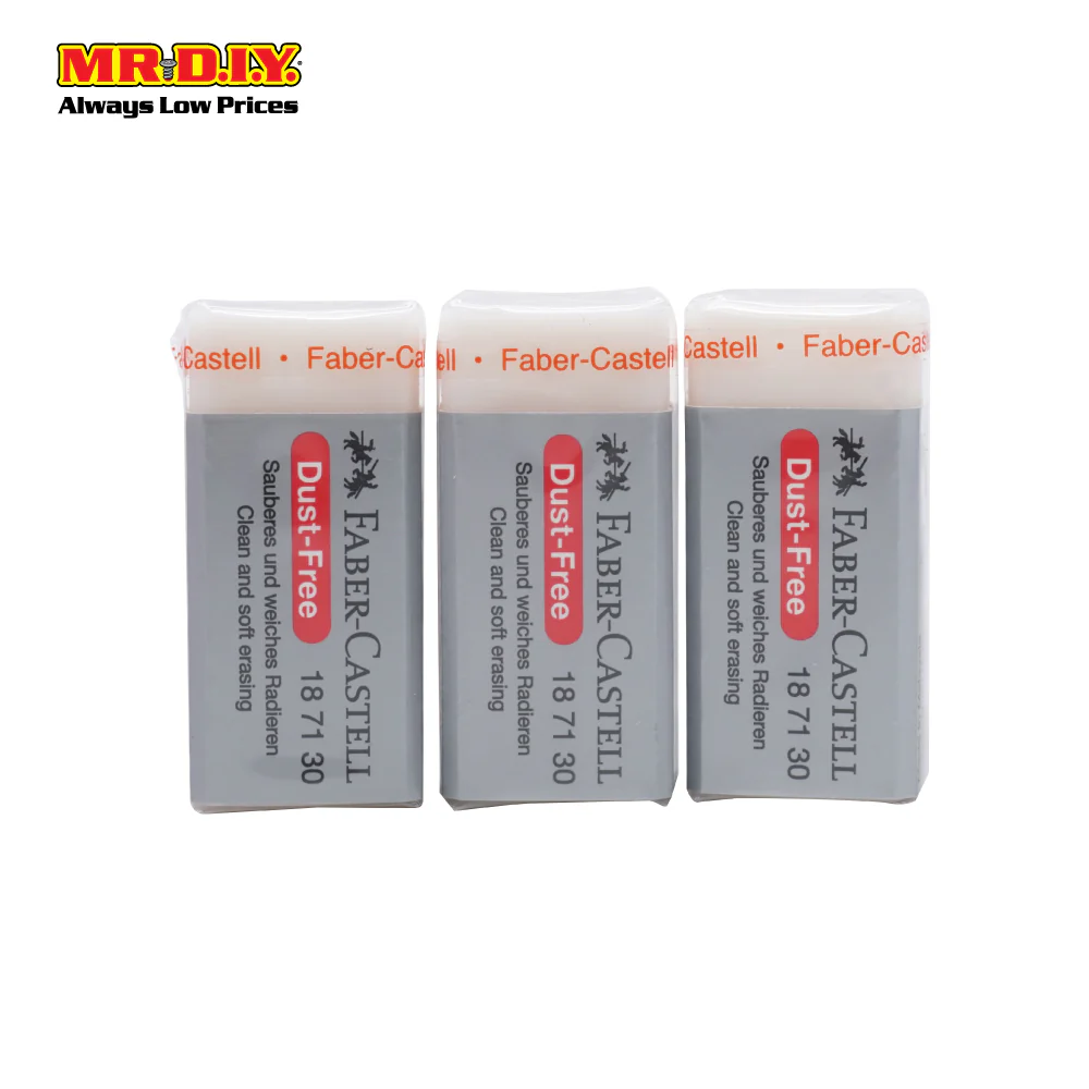 (MR.DIY) FABER-CASTELL Dust Free Eraser Set (3pcs) - Image 3