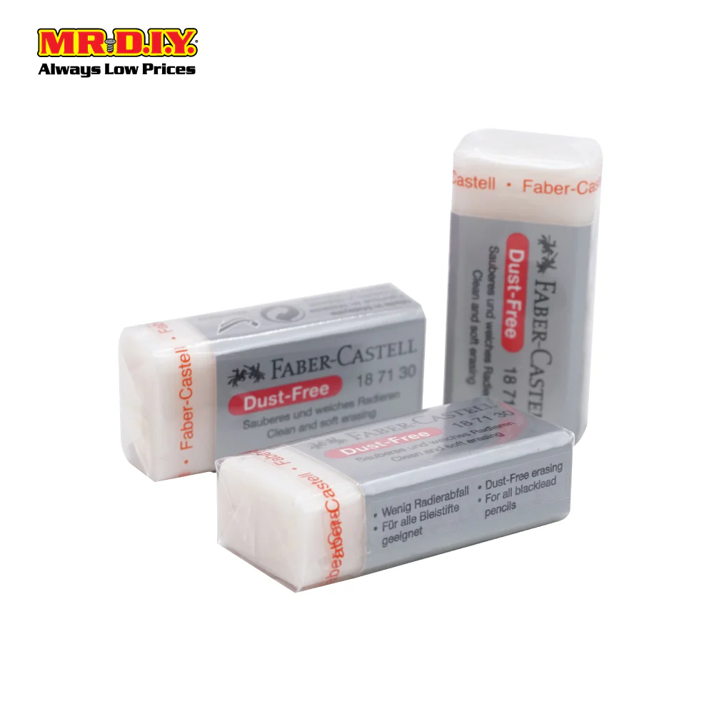 (MR.DIY) FABER-CASTELL Dust Free Eraser Set (3pcs) - Image 4