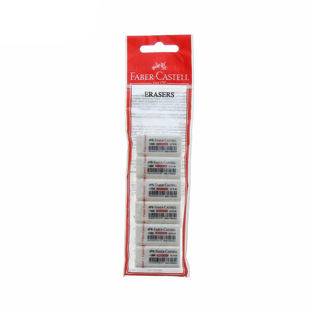 (MR.DIY) FABER-CASTELL White Dust-Free Eraser Set (6pcs) - Image 3