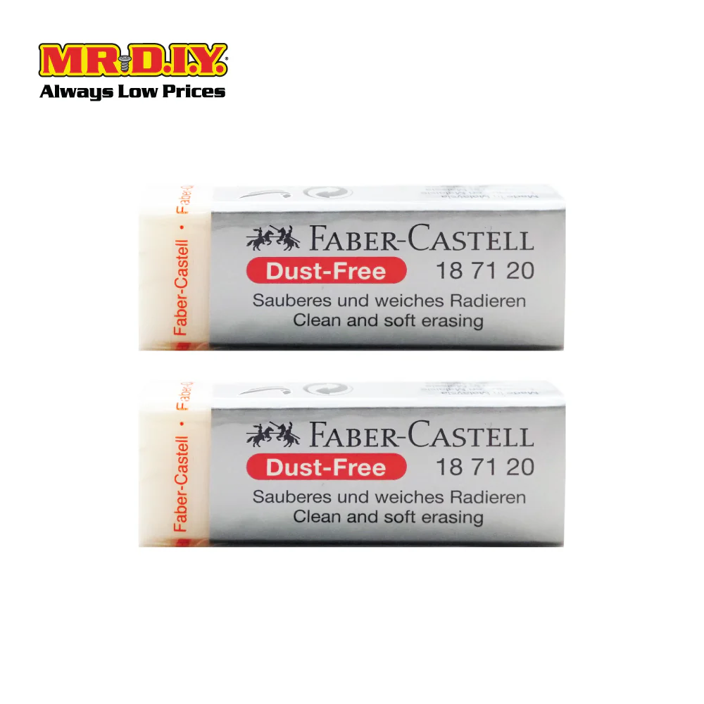 (MR.DIY) FABER-CASTELL Dust-Free Eraser With Sleeve (2pcs) - Image 2