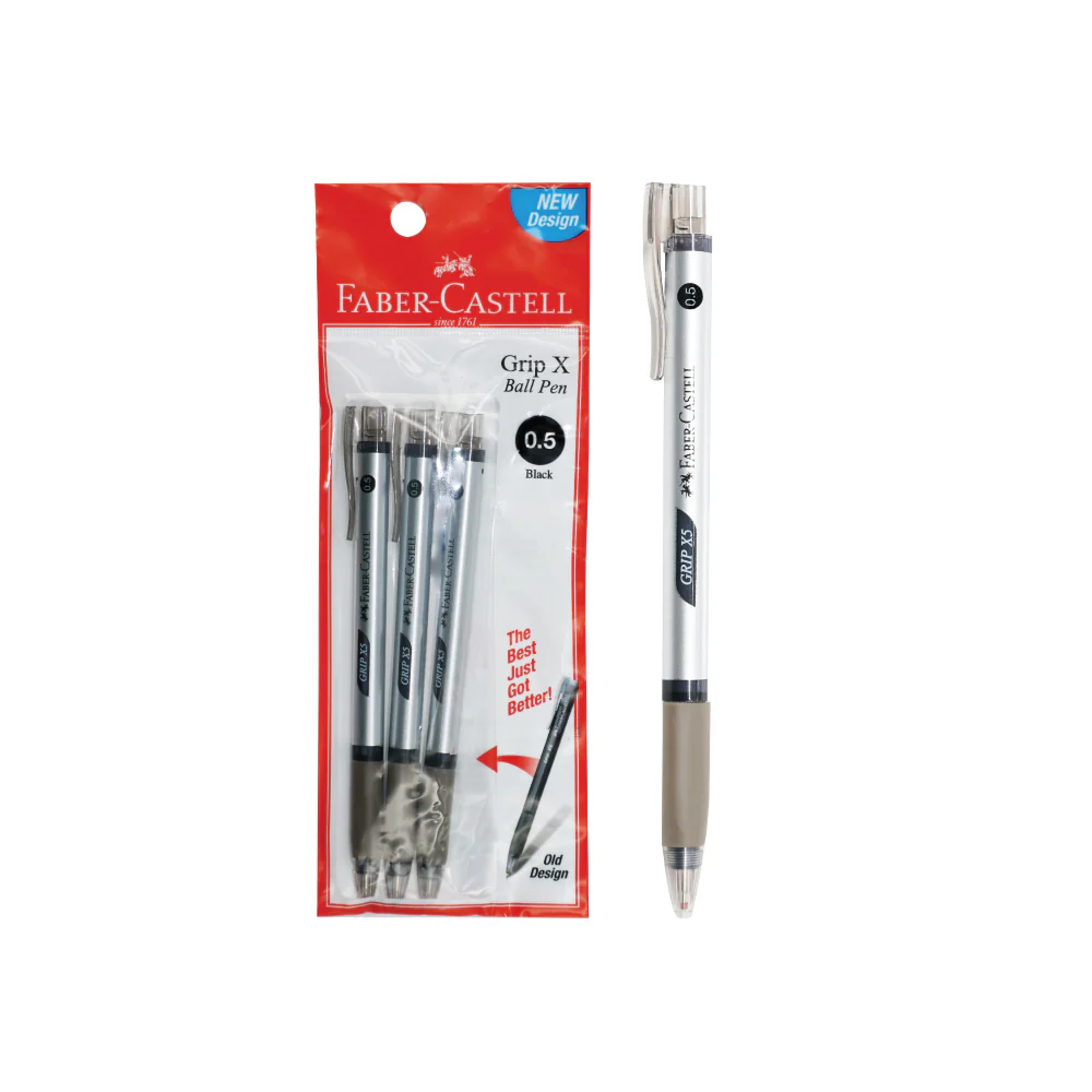 (MR.DIY) Faber Caster Grip X Ball Pen Black 0.5mm (3pcs) - Image 4