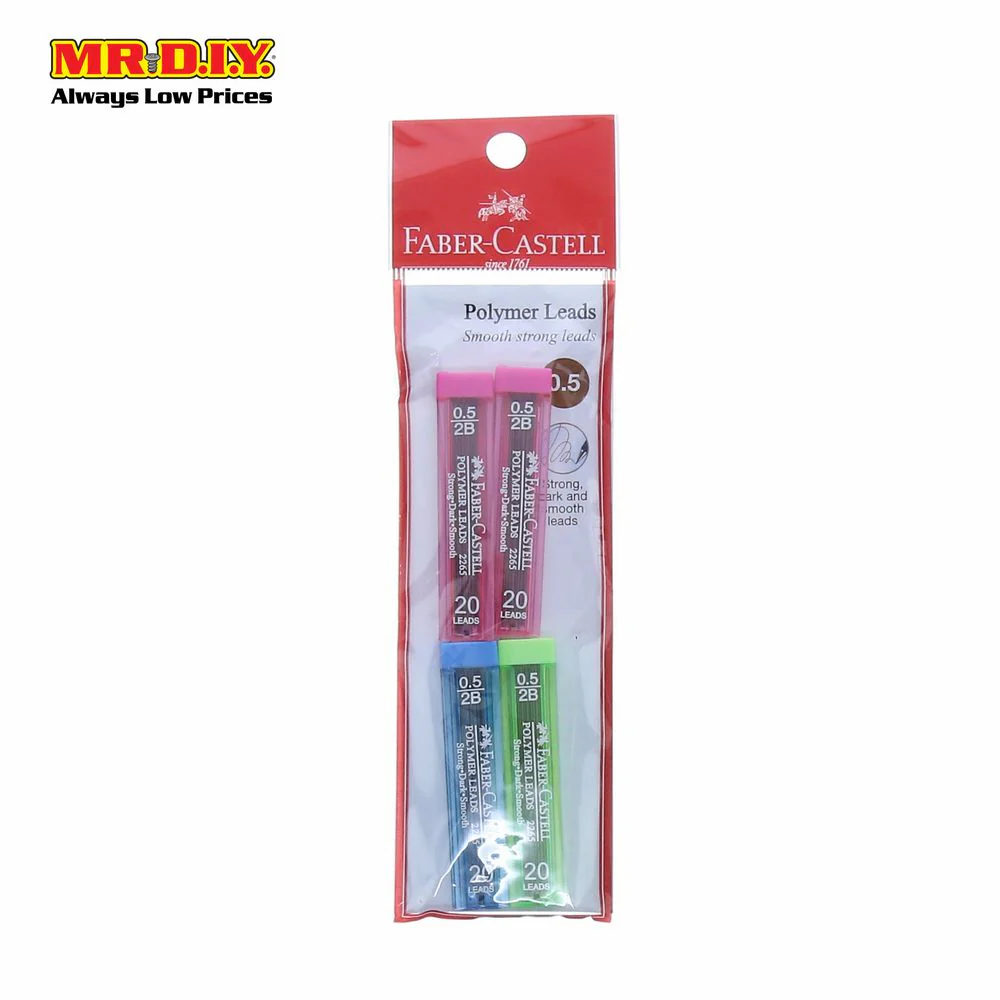 (MR.DIY) FABER-CASTELL 2B Polymer Lead Refill Set [0.5mm] (4pcs) - Image 4