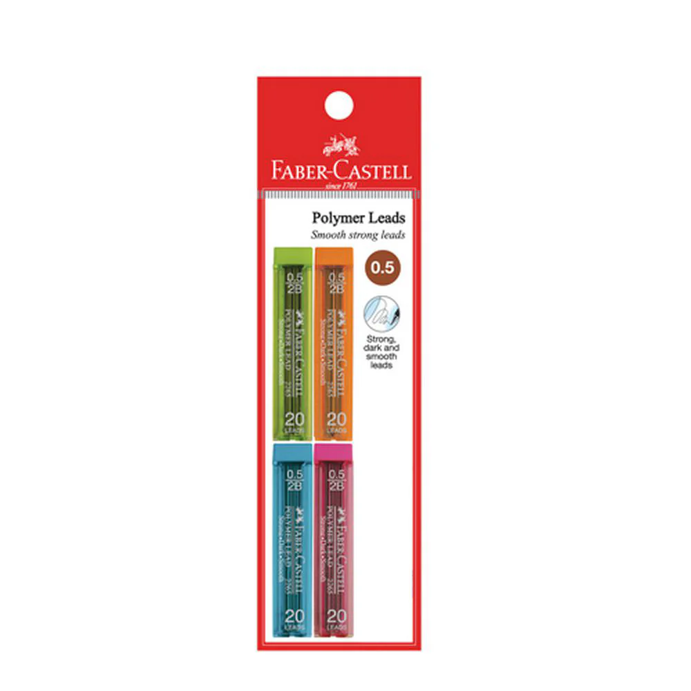 (MR.DIY) FABER-CASTELL 2B Polymer Lead Refill Set [0.5mm] (4pcs) - Image 5