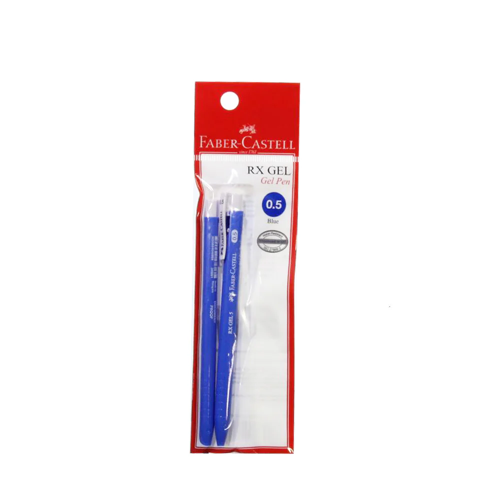 (MR.DIY) Faber Caster RX 0.5mm Blue Gel Pen (2pcs) - Image 2